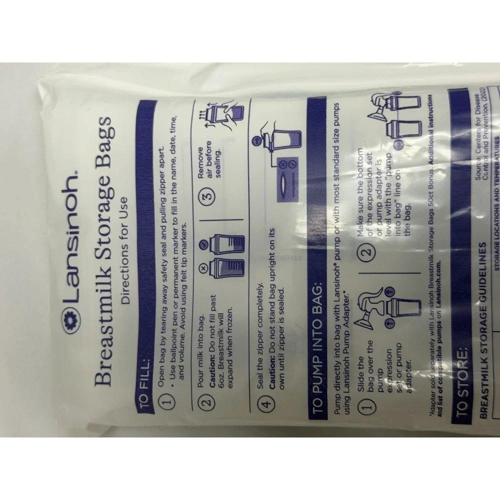 New Lansinoh Breastmilk Storage Bags 147 bags BPA free Freezer Safe 6 oz